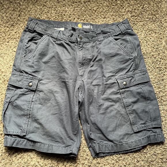 Carhartt Cargo Short Men 40 Blue Utility Outdoor Tactical Workwear Construction - Picture 2 of 10